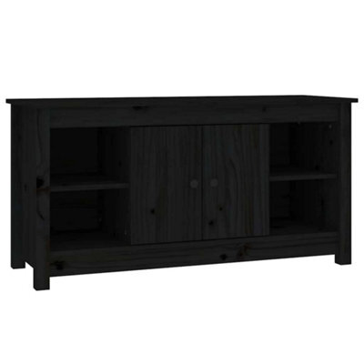 Berkfield Stylish Tv Cabinet Black 103X36,5X52 Cm Solid Wood Pine - image 1