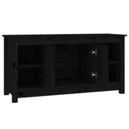 Berkfield Stylish Tv Cabinet Black 103X36,5X52 Cm Solid Wood Pine - thumbnail 4