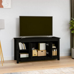 Berkfield Stylish Tv Cabinet Black 103X36,5X52 Cm Solid Wood Pine - thumbnail 6