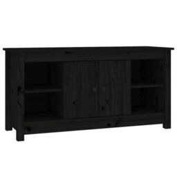 Berkfield Stylish Tv Cabinet Black 103X36,5X52 Cm Solid Wood Pine