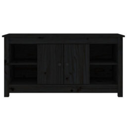 Berkfield Stylish Tv Cabinet Black 103X36,5X52 Cm Solid Wood Pine - thumbnail 3