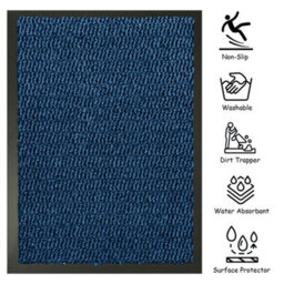 Kav Door Mat Dirt Trapper - Durable Indoor And Outdoor Non-Slip Rug - Super Absorbent- Home, Office(Blue / Black, 60Cm X 180Cm) - thumbnail 4