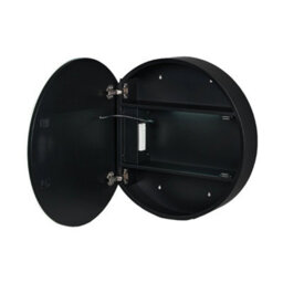 Living And Home Wall-Mounted Round Mirror Bathroom Anti-Fog Mirror Cabinet With Led Lights, Shelves, Built-In Shaver Socket - thumbnail 4