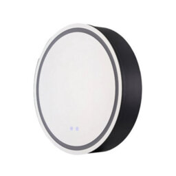 Living And Home Wall-Mounted Round Mirror Bathroom Anti-Fog Mirror Cabinet With Led Lights, Shelves, Built-In Shaver Socket - thumbnail 3