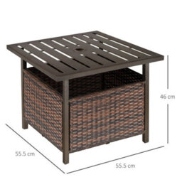 Outdoor Rattan Coffee Table W/ Umbrella Hole Fit For Garden - thumbnail 2