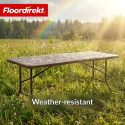 Floordirekt Miyako Folding Garden Table Large Weather Resistant Patio Camping Party Dining Table Brown 183 X 75 X 74 Cm - thumbnail 5