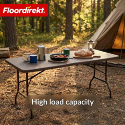 Floordirekt Miyako Folding Garden Table Large Weather Resistant Patio Camping Party Dining Table Brown 183 X 75 X 74 Cm - thumbnail 3