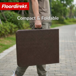 Floordirekt Miyako Folding Garden Table Large Weather Resistant Patio Camping Party Dining Table Brown 183 X 75 X 74 Cm - thumbnail 4