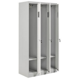 Wyld And Coco Lockable Three-Door Metal Storage Locker White Grey, 900 X 450 X 1800 mm - thumbnail 5
