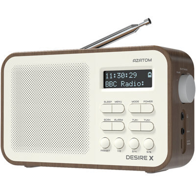 Azatom Desire X Dab / Dab+ Radio Mains & Battery, Bluetooth, Alarms, Fast Presets (Walnut) - image 1