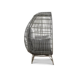 Furniturebox Egg Chair Grey Rattan Garden Egg Chair In Resin Rattan For Outdoors & Thick Cushions - Garden Egg Chair & Patio Chair - thumbnail 5