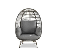 Furniturebox Egg Chair Grey Rattan Garden Egg Chair In Resin Rattan For Outdoors & Thick Cushions - Garden Egg Chair & Patio Chair - thumbnail 4