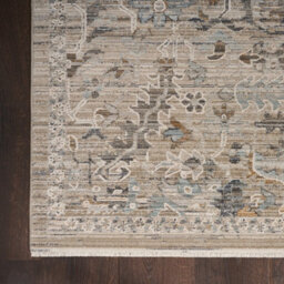 Ivory Traditional Abstract Floral Rug Easy To Clean Dining Room-259Cm X 345Cm - thumbnail 9