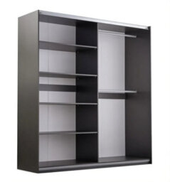 Arte Evora 203Cm Sliding Wardrobe - Mirror, Cashmere & Oak-Effect Slats With Black Frame - thumbnail 3