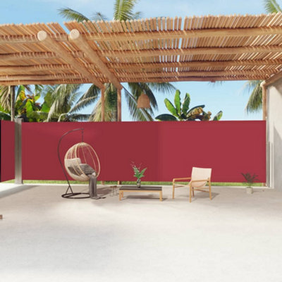 Berkfield Retractable Side Awning Red 200X1200 Cm - image 1