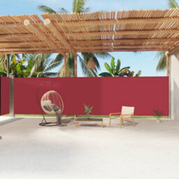 Berkfield Retractable Side Awning Red 200X1200 Cm - thumbnail 1