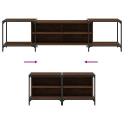 Walplus Tv Cabinet Brown Oak 203X37X50 Cm Engineered Wood - thumbnail 7