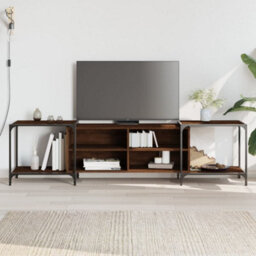 Walplus Tv Cabinet Brown Oak 203X37X50 Cm Engineered Wood - thumbnail 1