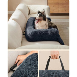 Songmics Roomy Dog Sofa Bed, Calming Pet Lounger, Extra Large Comfort For Medium To Large Dogs, Dark Grey - thumbnail 5
