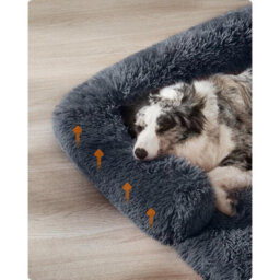 Songmics Roomy Dog Sofa Bed, Calming Pet Lounger, Extra Large Comfort For Medium To Large Dogs, Dark Grey - thumbnail 4