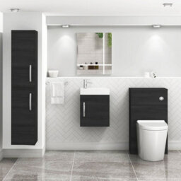 Royal Bathrooms Como 400mm Cloakroom Floor Standing Vanity Sink Unit Indigo Grey Gloss - 1 Door - thumbnail 4