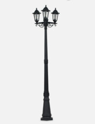Vintage Style 3 Way Led Outdoor Garden Lamp Post Coach Lighting Lantern Ip44 - thumbnail 1