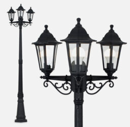 Vintage Style 3 Way Led Outdoor Garden Lamp Post Coach Lighting Lantern Ip44 - thumbnail 6