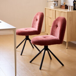 Nordlys Set Of 2 Scandinavian Swivel Dining Chairs Metal In Terracotta Fabric Modern Design Style Dining Room - thumbnail 9