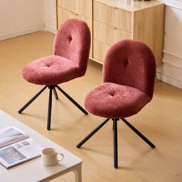 Nordlys Set Of 2 Scandinavian Swivel Dining Chairs Metal In Terracotta Fabric Modern Design Style Dining Room - thumbnail 4