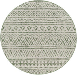 Livabliss Round Eagean-Global Green Ivory Off-White In- & Outdoor Rug 160 X 160 Cm Easy Care, Non Shedding - thumbnail 2