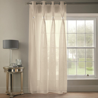 Luxury Living Diana Dolly Voile Semi-Sheer Eyelet Curtain Panel - image 1