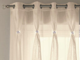 Luxury Living Diana Dolly Voile Semi-Sheer Eyelet Curtain Panel - thumbnail 2