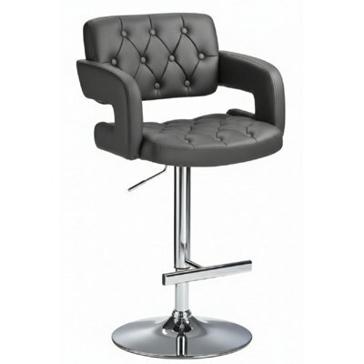 Nairn Height Adjustable Bar Stool With Black Padded Swivel Seat