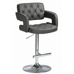 Nairn Height Adjustable Bar Stool With Black Padded Swivel Seat