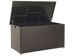Beliani Outdoor Storage Box Brown Faux Rattan Chest 155 X 75 X 80 Cm - thumbnail 3