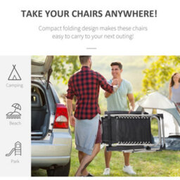 Outsunny 2 Pcs Reclining Zero Gravity Chair Folding Lounger Cushion Light Grey - thumbnail 5