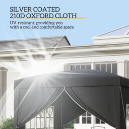 Outsunny 3X3(M) Pop Up Gazebo Canopy Marquee W/ Carry Bag, Black - thumbnail 5