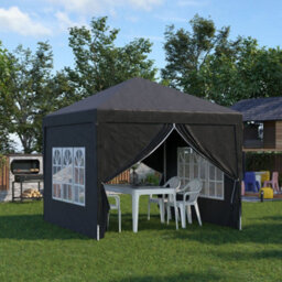 Outsunny 3X3(M) Pop Up Gazebo Canopy Marquee W/ Carry Bag, Black - thumbnail 1