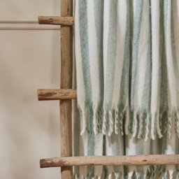 Wylder Beechwood 100% Cotton Woven Stripe Throw, Moorland Green, 140 X 180Cm - thumbnail 2
