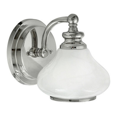 Stylish Ip44 Wall Light With Opal Glass Shades And Polished Chrome Finish