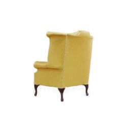 Chesterfield High Back Wing Chair Shelly Deluca Real Leather Bespoke In Queen Anne Style - thumbnail 7