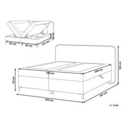 Beliani Divan Bed With Storage Fabric Regent 180 X 200 Cm (Eu Super King) Light Beige - thumbnail 3