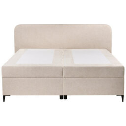 Beliani Divan Bed With Storage Fabric Regent 180 X 200 Cm (Eu Super King) Light Beige - thumbnail 5