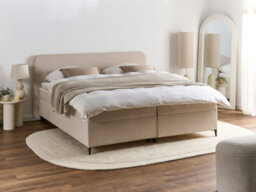 Beliani Divan Bed With Storage Fabric Regent 180 X 200 Cm (Eu Super King) Light Beige - thumbnail 2