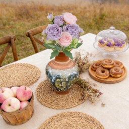 2 Artificial Silk Flower Bouquets, Fake Rose Fabric Flowers For Wedding Party, Centerpiece Decoration, Home, Garden (Purple) - thumbnail 5
