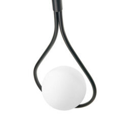 Beliani Wall Lamp, Black Iron Base With Opal Glass Shade, 22 X 15 X 45Cm - thumbnail 5