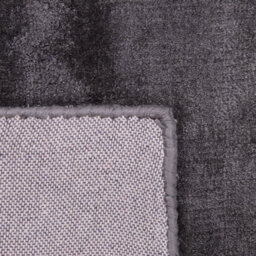 Beliani Hand-Woven Viscose And Cotton Area Rug Dark Grey Low Pile 80 X 150 Cm - thumbnail 5
