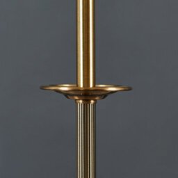 Valuelights Belmont Traditional Style Antique Brass Sconce Floor Lamp With Beige Drum Shade - Includes 6W Led Bulb 3000K - thumbnail 4