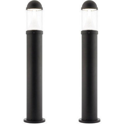 2 Pack Outdoor Bollard Post Light - 20W Cct Led Module - Textured Black Finish - image 1