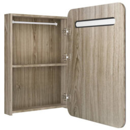 Berkfield Stylish Led Bathroom Mirror Cabinet Oak 60X11X80 Cm - thumbnail 5